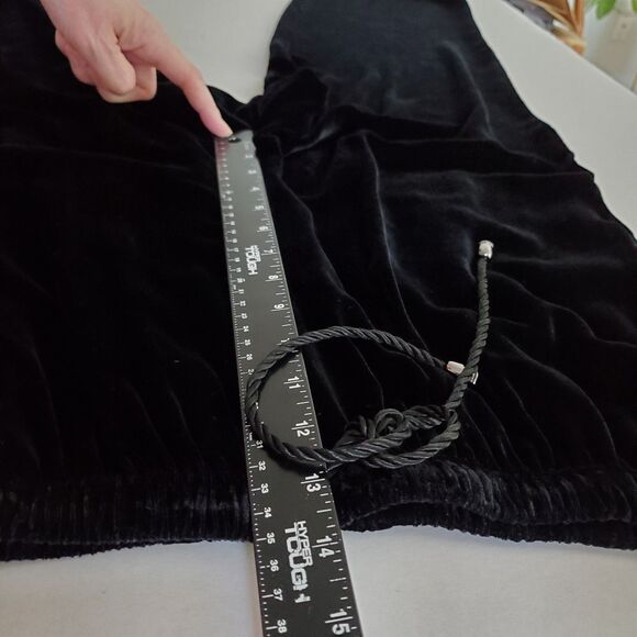 Comfy Silk Blend Velvet Pull-On Black Pants Festive Amanda Smith Sz M Coquette - Picture 6 of 9